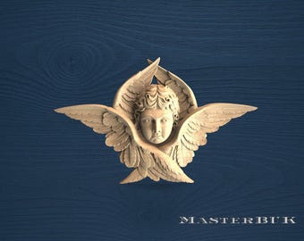 Carved Oak Angel, Winged Cherub Wall Decor - Etsy