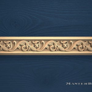 Sophisticated Carved Wood Molding – Decorative 40” Wooden Trim for Room Zoning, Cornices & Friezes, Unpainted Baguette