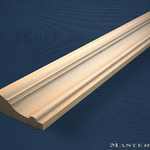 Refined Natural Wood Molding – 40" Decorative Trim for Walls, Frames, and Furniture, 1 pc Unpainted Classic Edge Profile