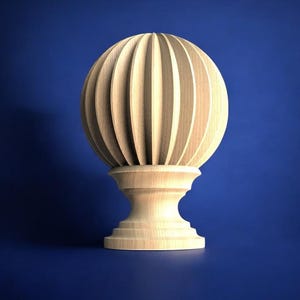 Architectonische houten ui-vormige siertop – Topper voor trappalen en bedframes