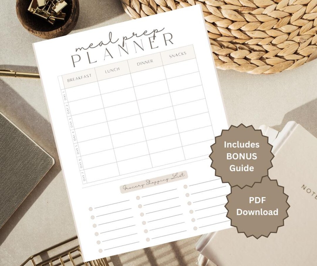 Printable Meal Prep Planner Template | Weekly Meal Planning for ...