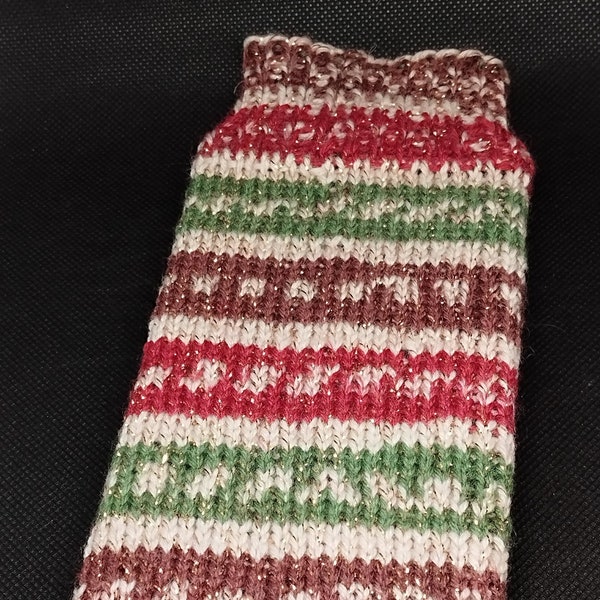 Handyhülle, Smartphonehülle, Handgestrickt, Wolle mit Goldglitzer, Handytasche, Handysocke für IPhone und Android, Geschenk