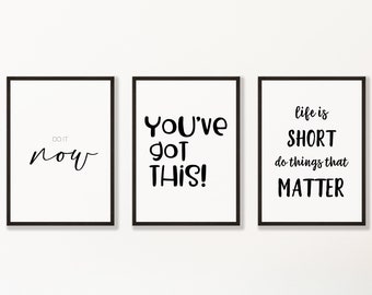 Inspirational Quote Prints - 3 for the price of 2 - Set of 3