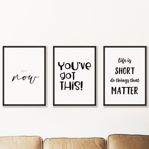 Impressions de citations inspirantes - 3 pour le prix de 2 - Ensemble de 3