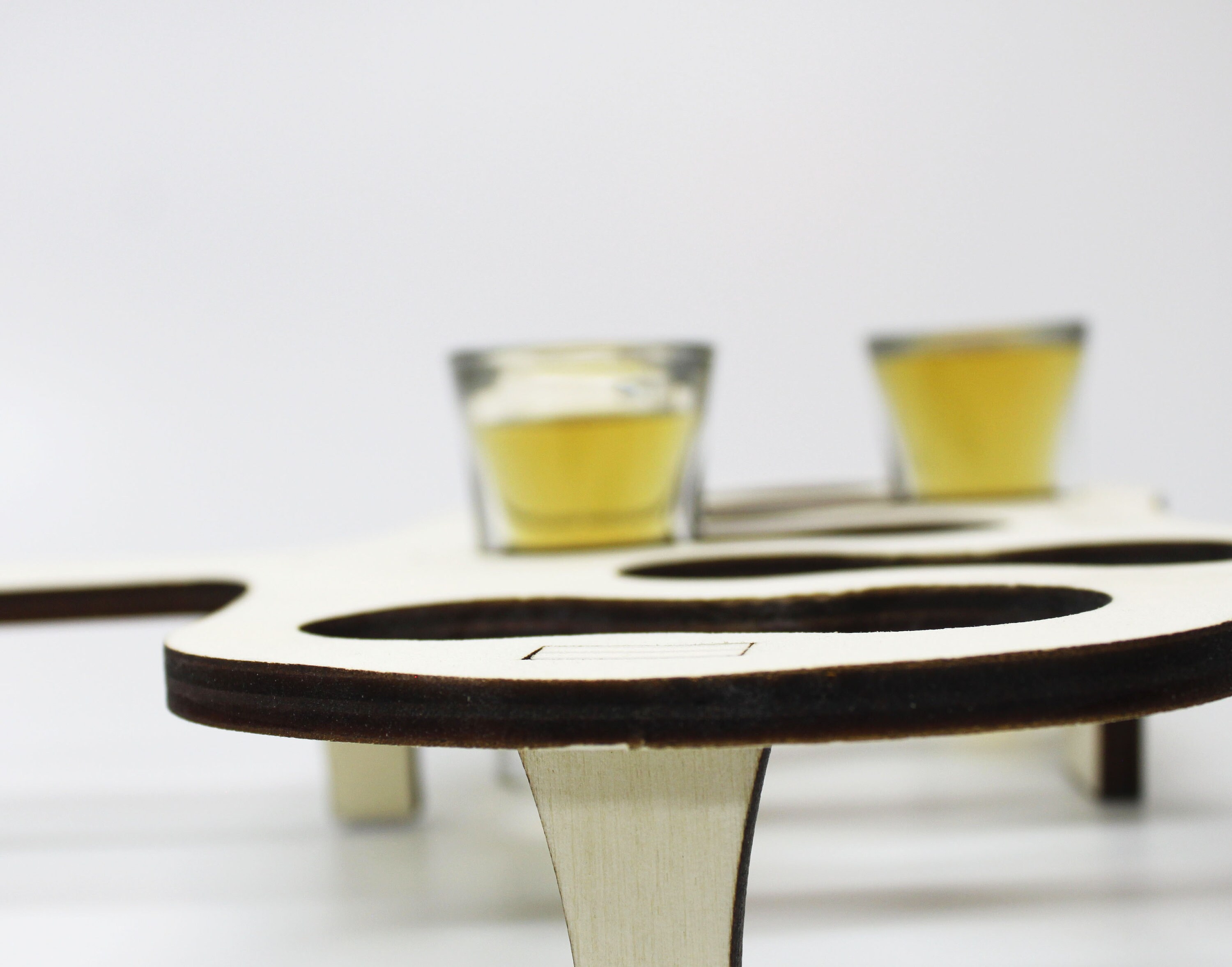 Wooden Shot Glass Holder Laser Cut Light Wood Chaser Tray Etsy