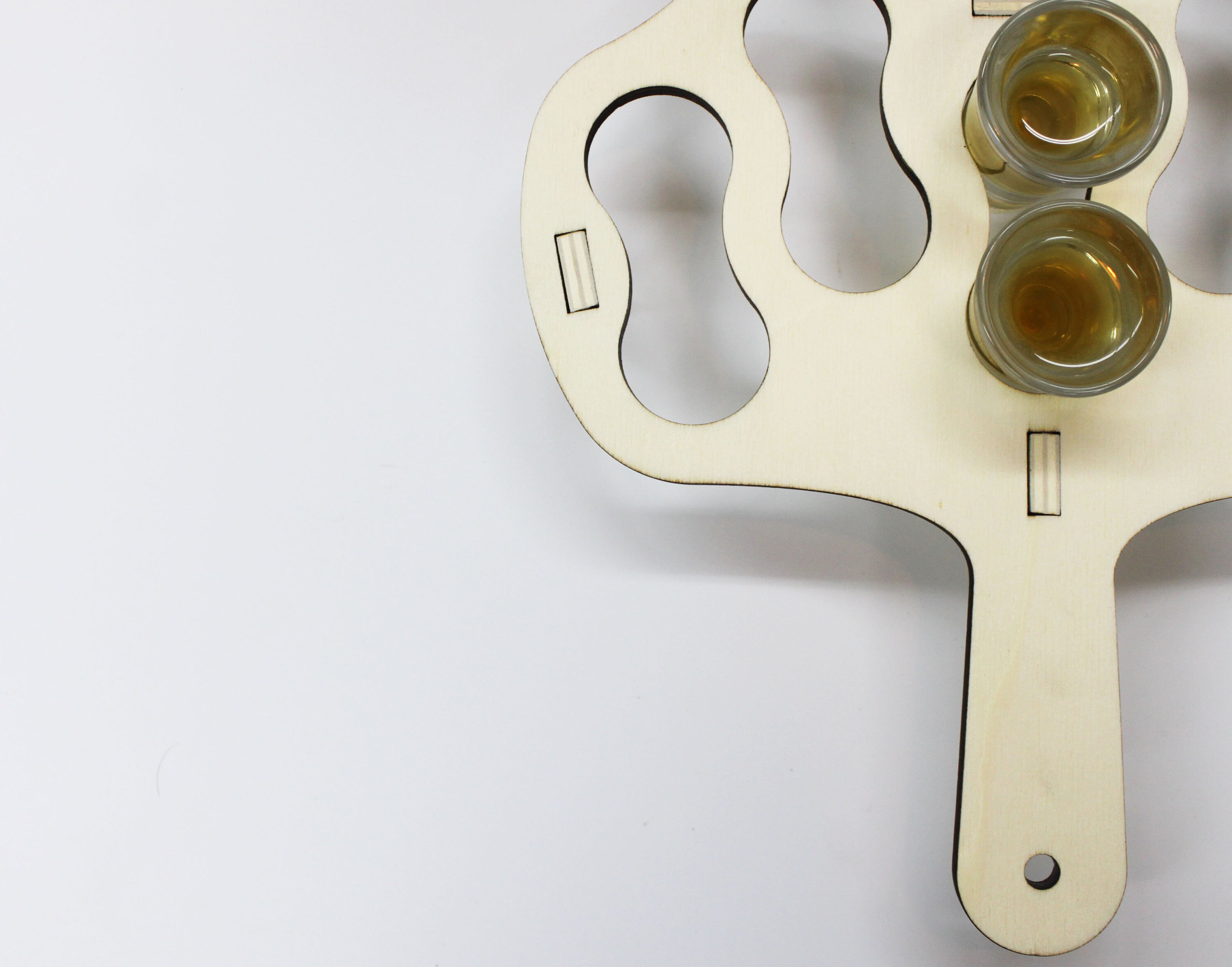 Wooden Shot Glass Holder Laser Cut Light Wood Chaser Tray Etsy