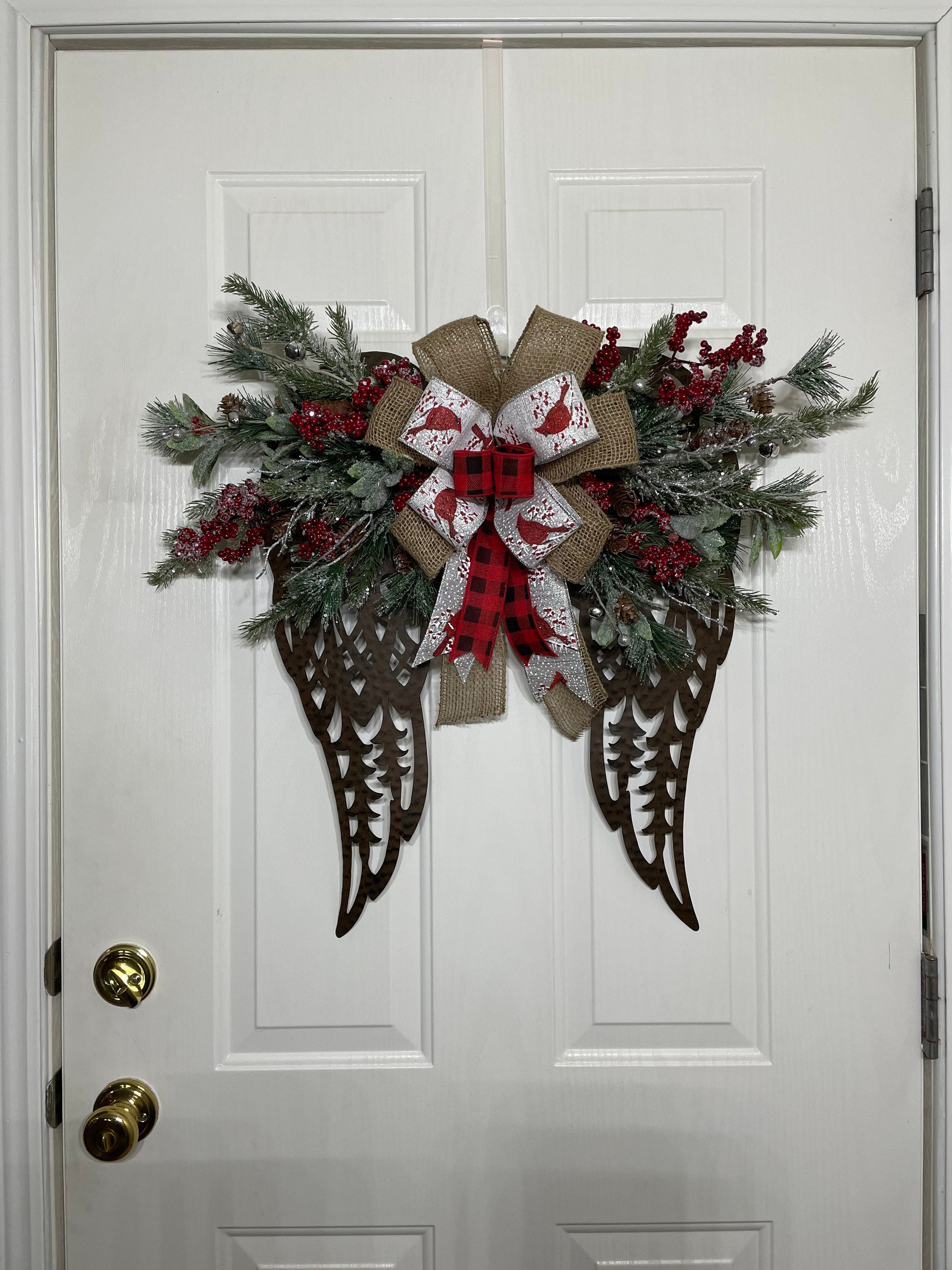 Angel Wings Christmas Front Door Decor Cemetery Decor Etsy