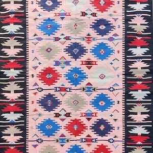 Multicolor 8X10 Area Rug | Flat Woven Cotton Modern Dhurrie Rug | Flat Weave Cotton kilim Rugs | living Room Rugs | Custom Rug 9x12