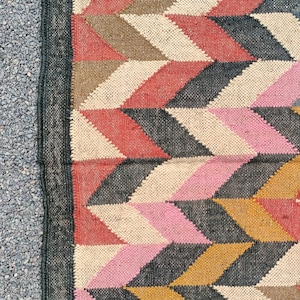 Natural Turkish Rug, Small Vintage Rug, Scandinavian Rug, 2x3 Kilim Rug, Flat Wave Natural Rug, Wool Jute Kilim Dhurrie Rug 2x3 Ft