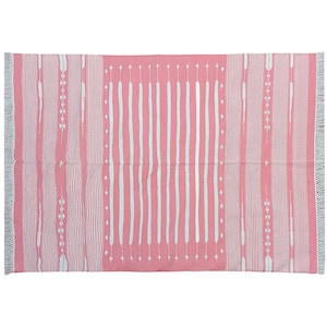 Pink Shades Stiped Custom Rug 4x6, 5x8, 6x9, 8x10, 9x12  Modern Kilims, Cotton Dhurrie Carpet, Cotton Flatweave Kilim Rug Reversible Rug