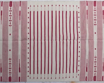Stripes Beautiful Design Maroon Cotton Handwoven Dhurrie Home Decor - Handmade Indian Flatweave Cotton Kilim Dhurrie Rugs 4x6.