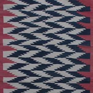 Alfombra Kilim moderna hecha a mano, alfombra de algodón tejido plano, alfombra india, alfombra de algodón tejida a mano, alfombras ecológicas alfombra de tejido plano / alfombras en zig-zag