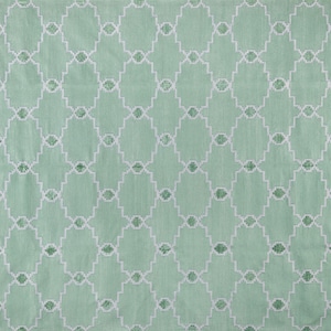 Handmade Cotton Dhurrie Rug: Green Geometric Indian Rug