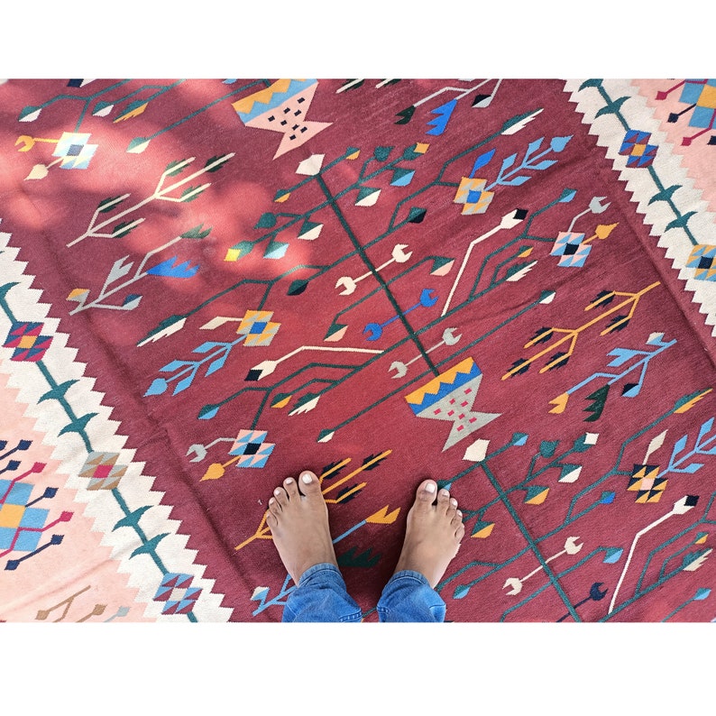 DISCOUNTED 6x9 Vintage tree of Life Stone Wash Dhurrie Carpet Etsy