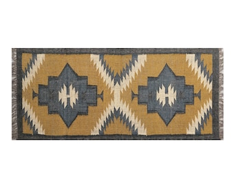 2x6 Kilim Rug, Handwoven, Wool and Jute Rug Handmade, Kilim Dhurrie Rug, Motifs, Indian, Geometric, Turkish, Home Oriental, Traditional