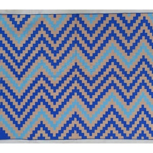 Cotton Handmade Modern Rug- Flat weave and Hand woven Blue Kilim Rug Modern Rug Indian Dhurrie Rug Dhurries