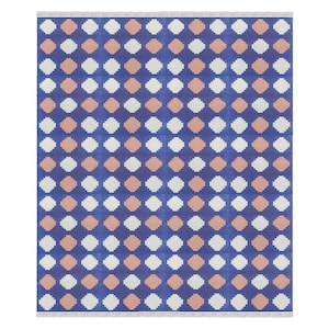 Blue Handmade Cotton Rug, Modern Flatweave Carpet, Handwoven Boho Area Rug, Minimalist Cotton Floor Rug, Living Room Decor, Multiple Sizes