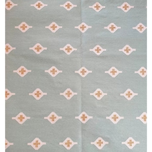 Blue Cotton Dhurrie Rug: Handmade Reversible Geometric Area Rug