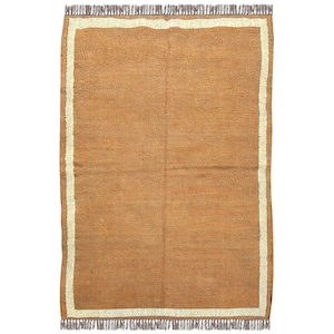 Handmade Jute Wool Kilim Rug: Multicolor Dhurrie Runner