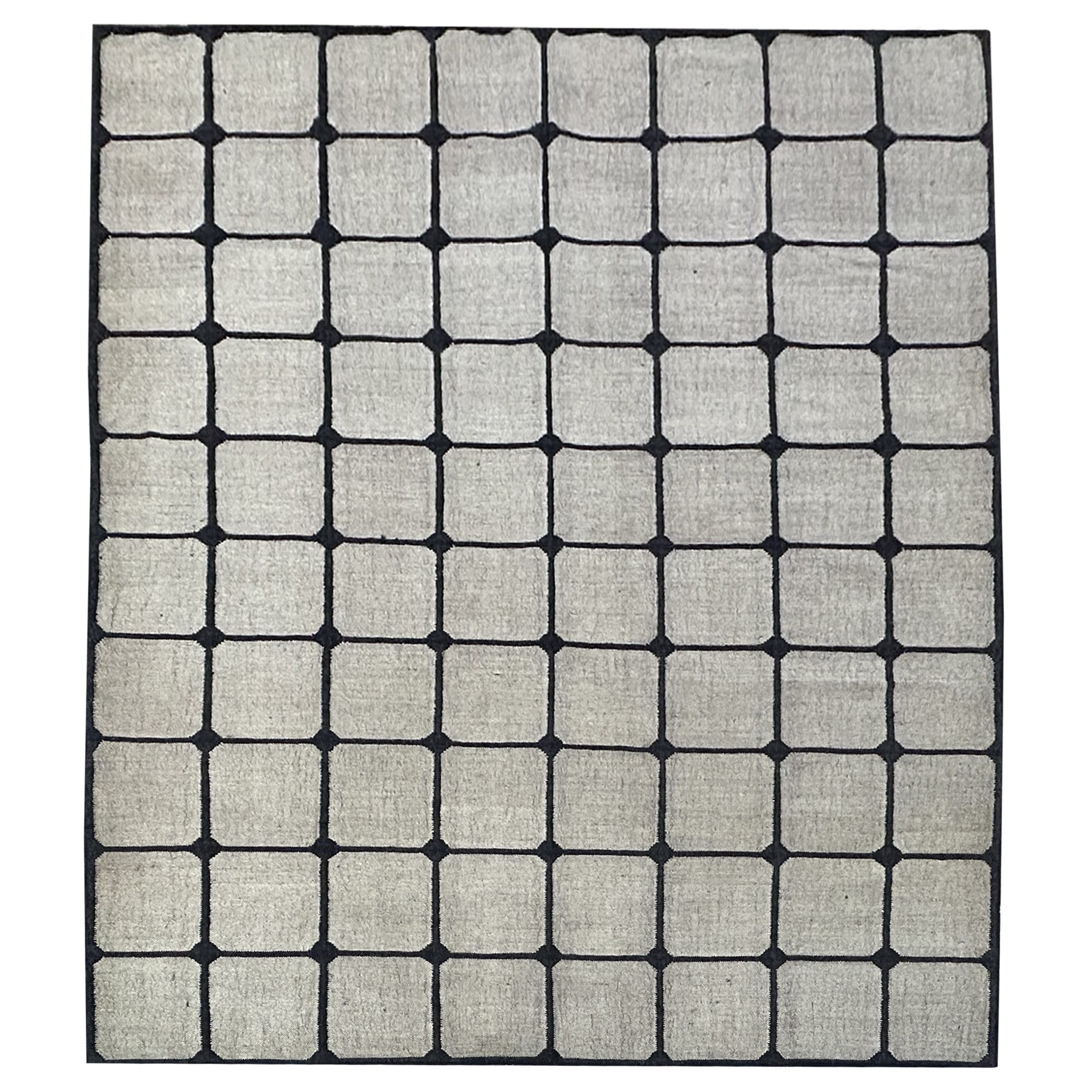 Large Handmade Wool and Jute Kilim Dhurrie, Wool Large Area Rug, Jute