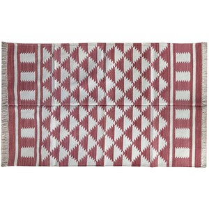 Handwoven Cotton Dhurries Rugs Geometric Pattern Floor Area Carept, Flatweave Rug, Bohemian Rug, Indian Dhurrie Rug, Navajo Kilim Rug
