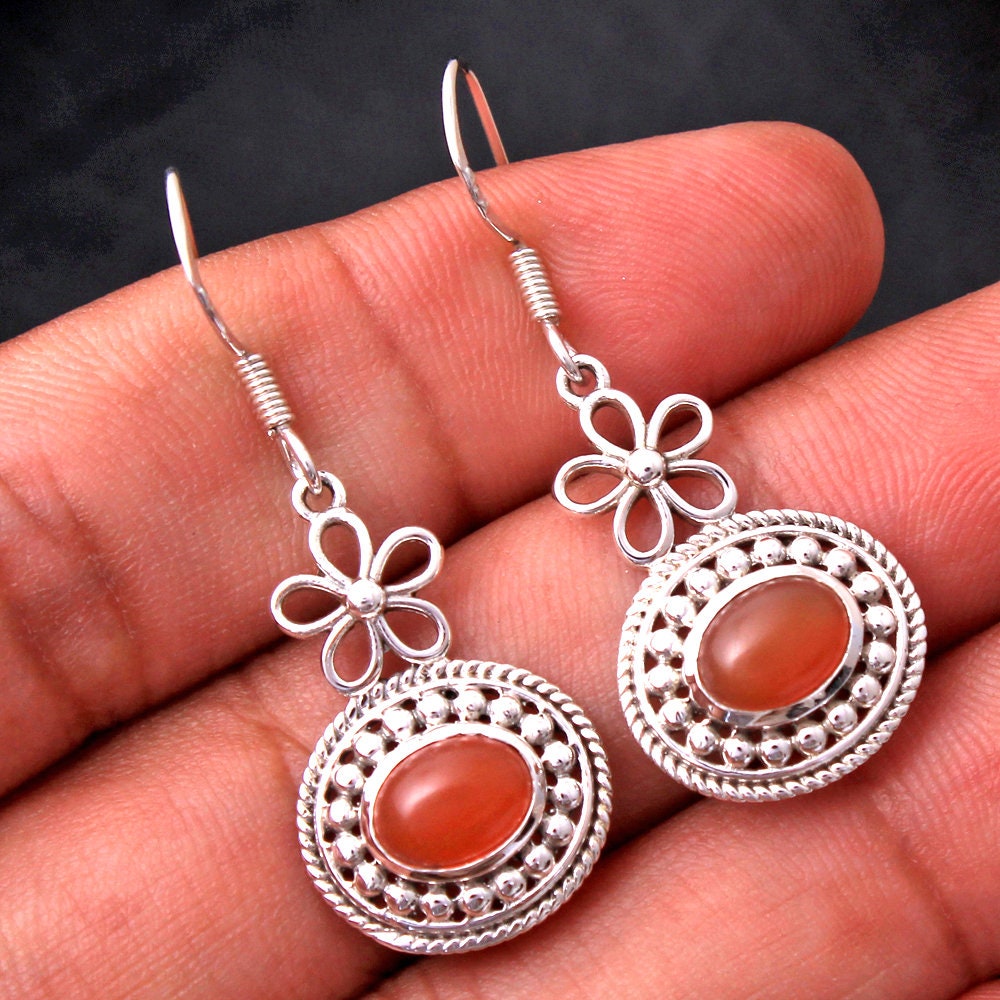SilverArt Handmade Earring Carnelian 925 Sterling Silver Plated Jewelry for Womens and Girls 