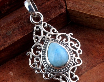 Larimar Gemstone Pendant, Designer Pendant, 925 Silver Pendant, Women Silver Pendant, Larimar Jewelry