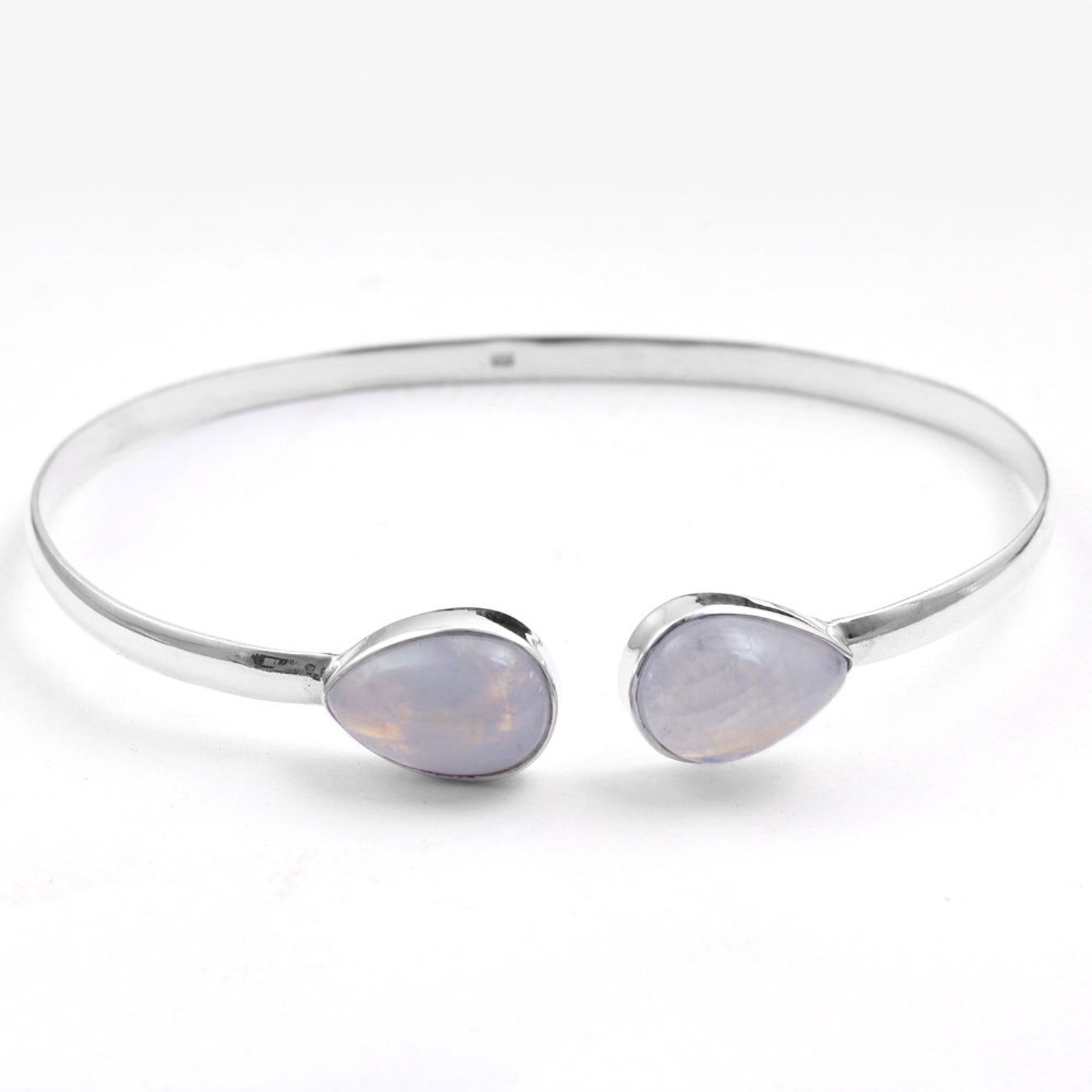 Bangle Cuff Bracelet Moonstone Gemstone 925 Sterling Silver Etsy