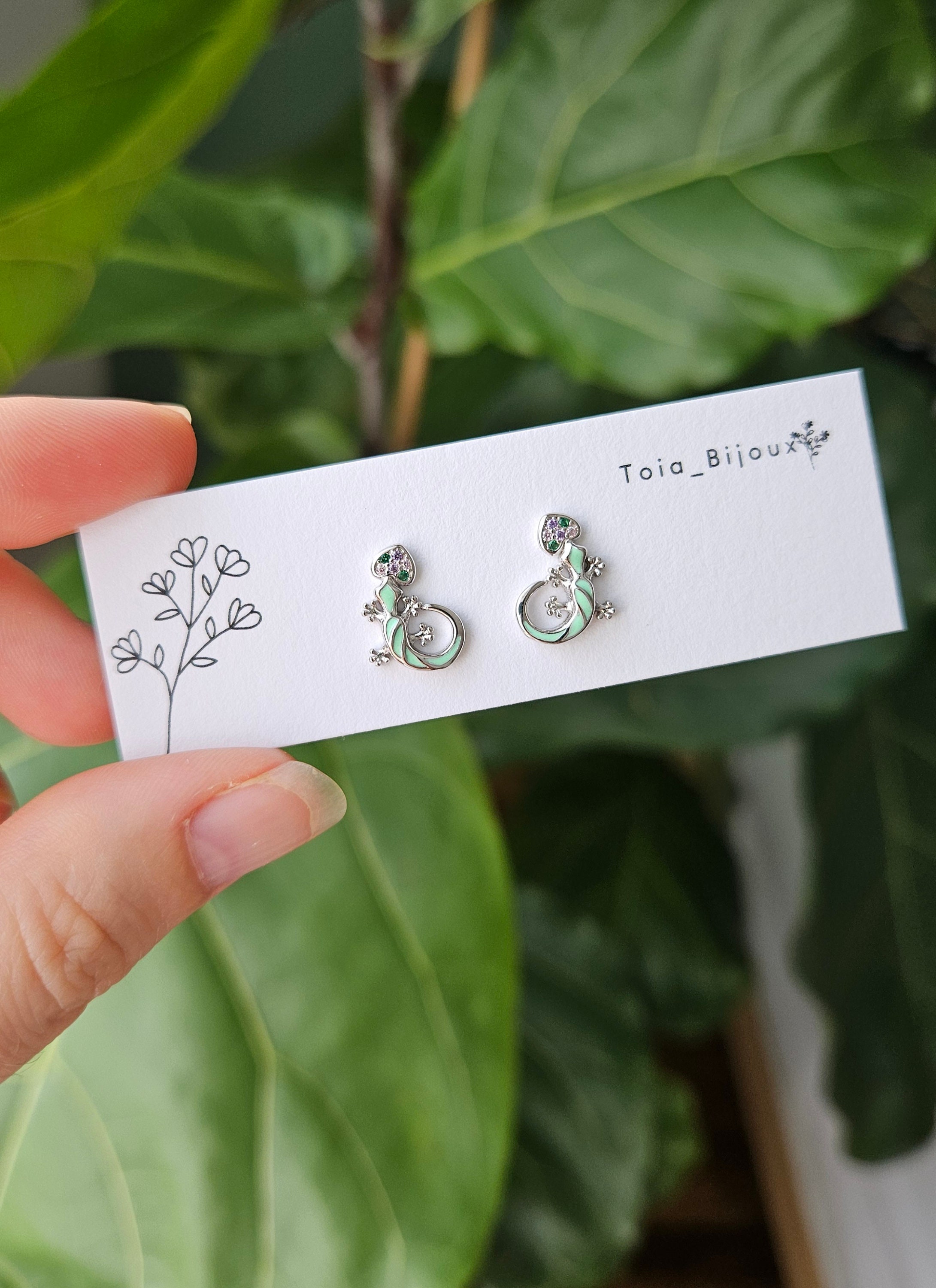 Boucles D'oreilles Gecko En Acier 316L – 11mm, Neuves Sans Emballage