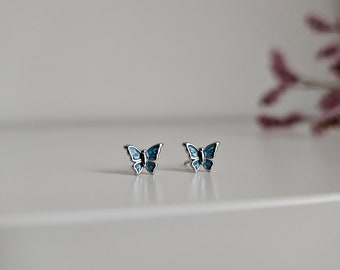 Orecchini farfalla blu in argento925