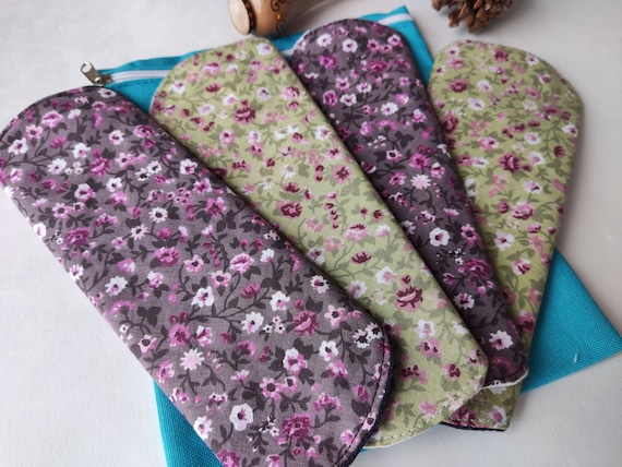 Floral Reusable Cloth Panty Liners: 7 Inch Light Flow Pads