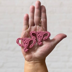 Polymer Clay Women’s Rights Uterus Earrings