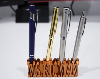 Cool Customisable Personalised Name Pen Holder -  Perfect for Teachers Gifts, Friends, Birthdays, Desk Stationary - 3D Printed