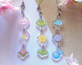 Cutie Phone Charms // Double Side Charm, Kawaii Keychain, Phone Charms, Cute Phone Keychain, Cute Keychain