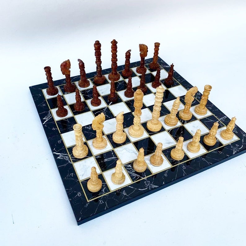 King Height 3.7 inches RoyalChessMall Hand Carved Series Chess Pieces Set in Weighted Bud Rose Wood without board,Only 32 Chess Pieces!