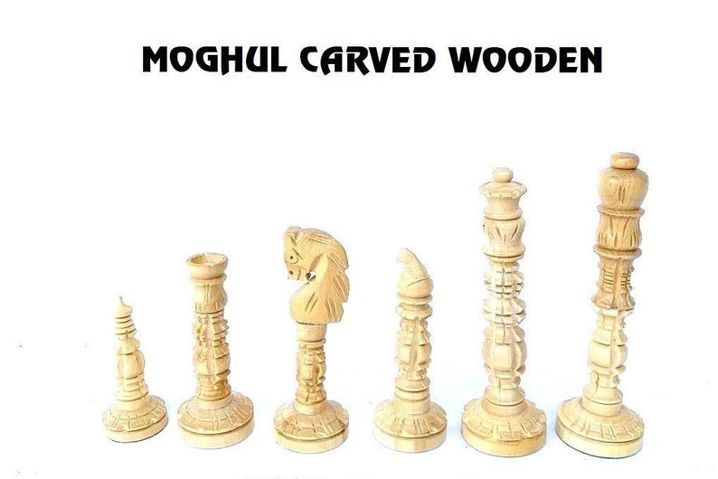 King Height 3.7 inches RoyalChessMall Hand Carved Series Chess Pieces Set in Weighted Bud Rose Wood without board,Only 32 Chess Pieces!
