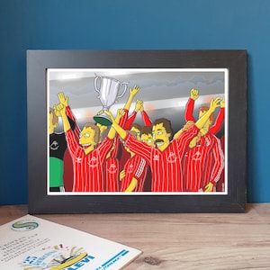 Aberdeen FC Simpsons-Style Gothenburg 1983 A4 Print