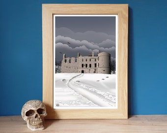 Balvenie Castle, Dufftown, Speyside Travel Poster, A4 Art Print