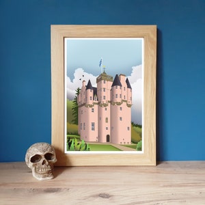 Craigievar Castle, Aberdeenshire Travel Poster, A4 Art Print