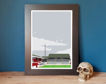 Aberdeen FC Pittodrie Stadium Beach End A4 Travel Poster Print