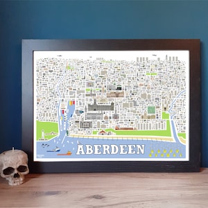 Aberdeen Stadtbild Abstrakte Stadt Poster A3 Print
