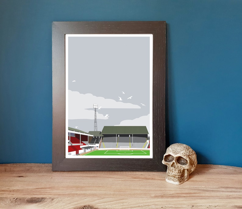 Aberdeen FC Pittodrie Stadium Beach End A4 Travel Poster Print image 1