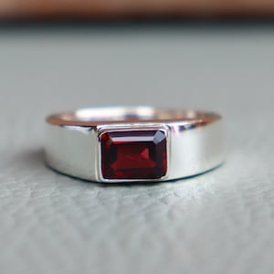 HarlemBling Solid 925 Sterling Silver - Men's Red Ruby