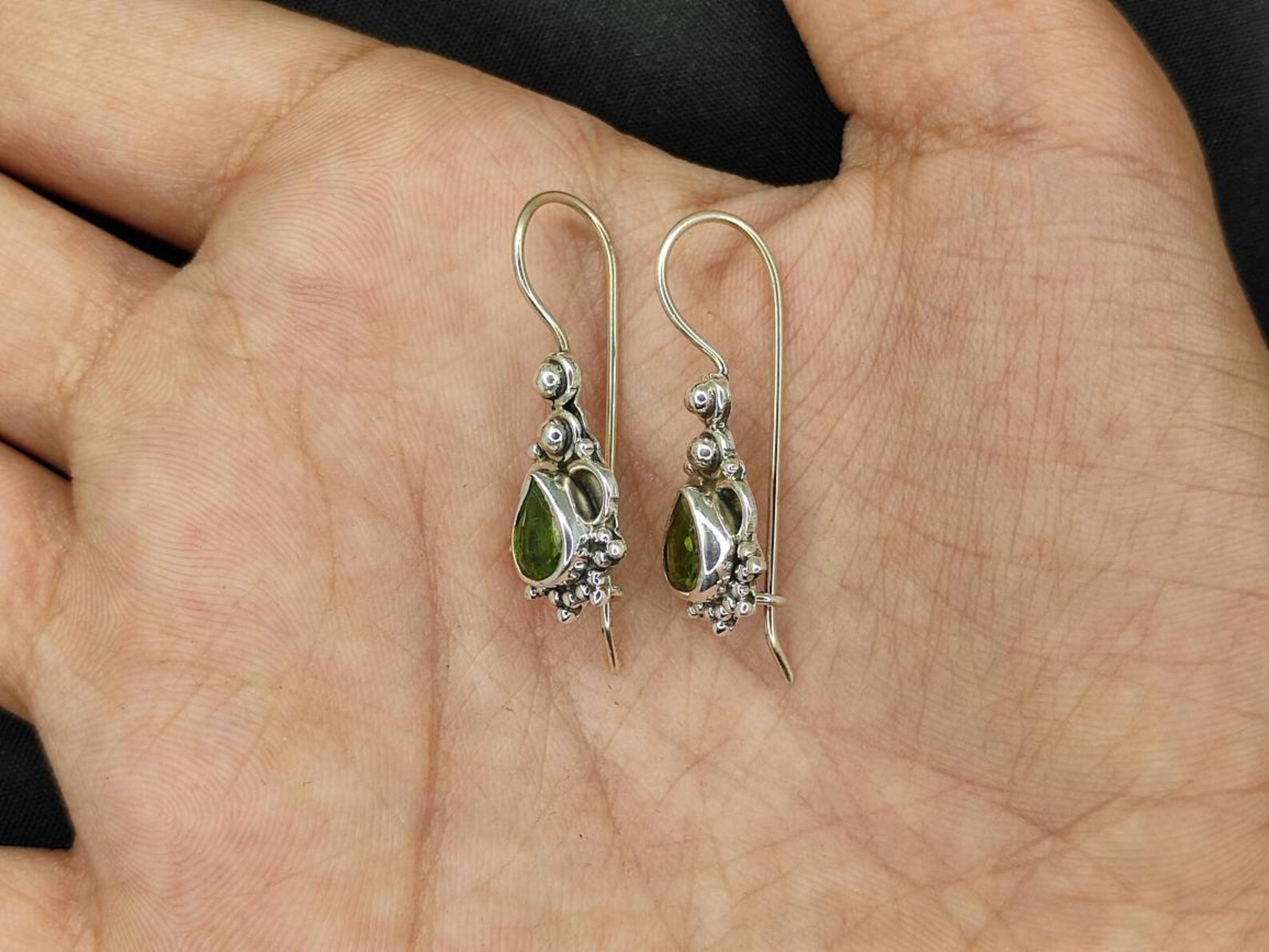 Kidney ear wire Peridot Earrings with minimalist style Etsy