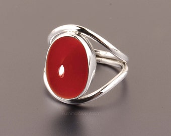 Natural Red Coral Ring 925 Sterling Silver Handmade Ring Wedding Ring Statement Ring Coral Ring For Christmas Gift Women Ring Vintage Ring