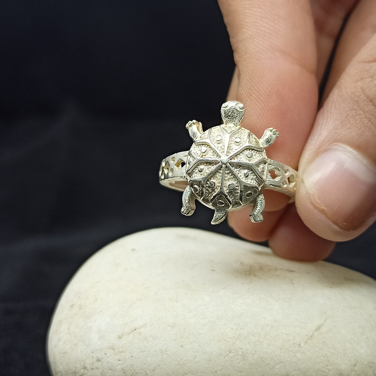 Men's Turtle Ring In Sterling Silver Nature Ring Animal Etsy
