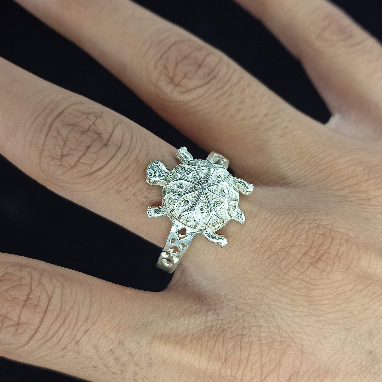 Men's Turtle Ring In Sterling Silver Nature Ring Animal Etsy