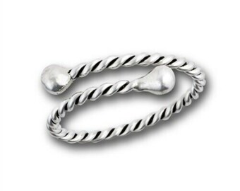 925 Sterling Zilveren Twist Rope Ring | Zilveren stapelring | Verstelbare ring | Belofte Ring | Handgemaakte zilveren band ring | Beste cadeau voor haar