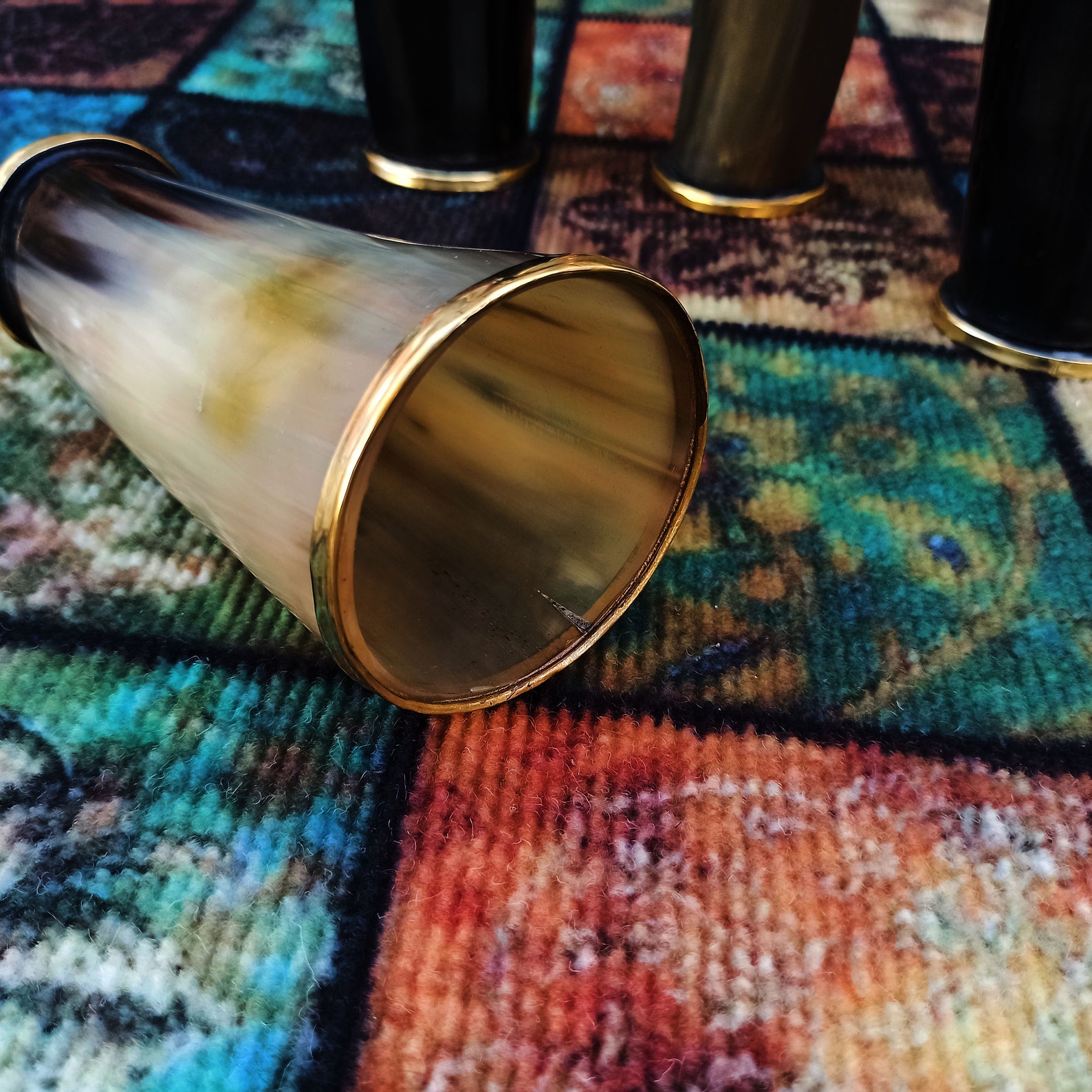 4 Handcrafted Horn Mug Horn Mead Cups for Adult Beer Stein Etsy