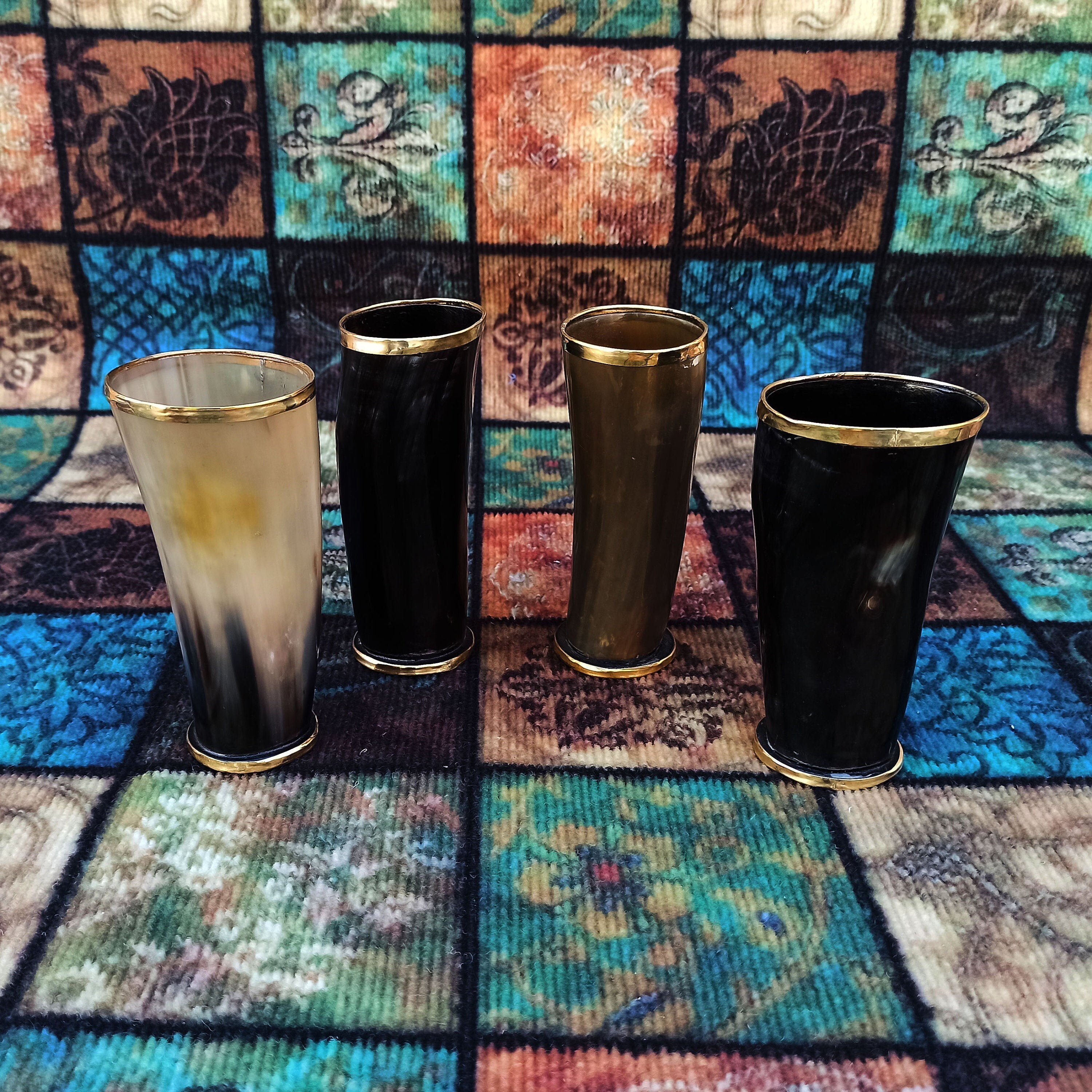 4 Handcrafted Horn Mug Horn Mead Cups for Adult Beer Stein Etsy